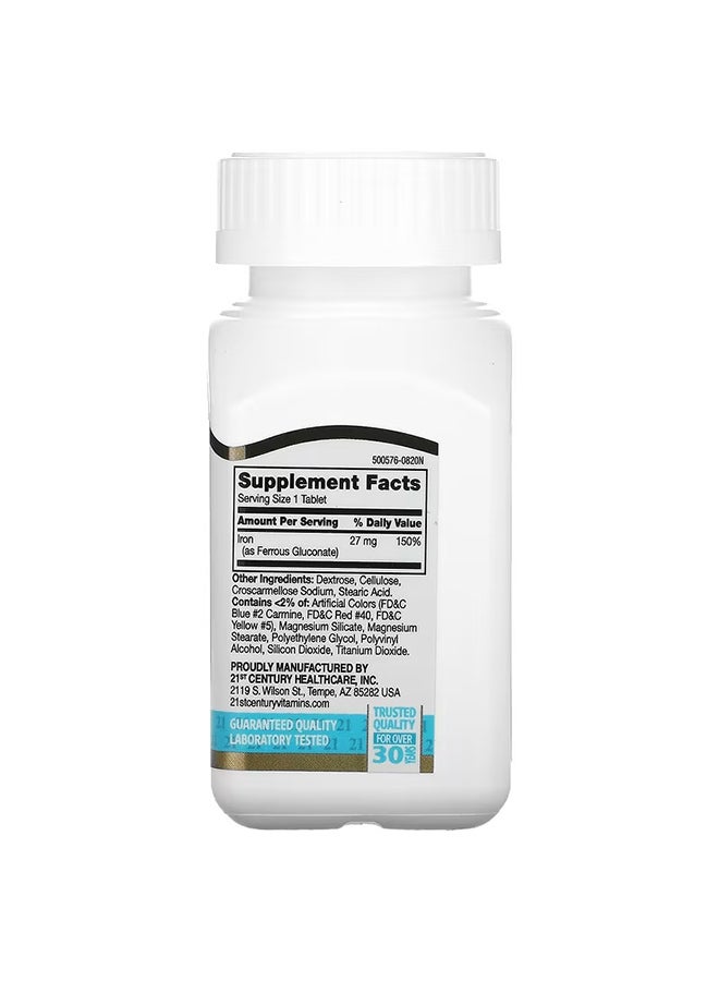 21st Century Iron Mineral Supplement 27 mg - 110 Tablets - Image 2